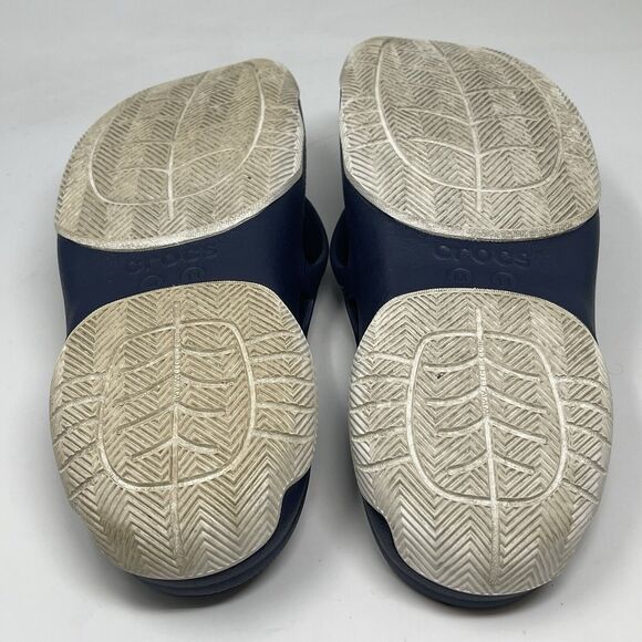 Crocs Swiftwater Deck Thong Sandals Mens 11 Blue Slip On Flip Flops Comfort - Picture 12 of 15